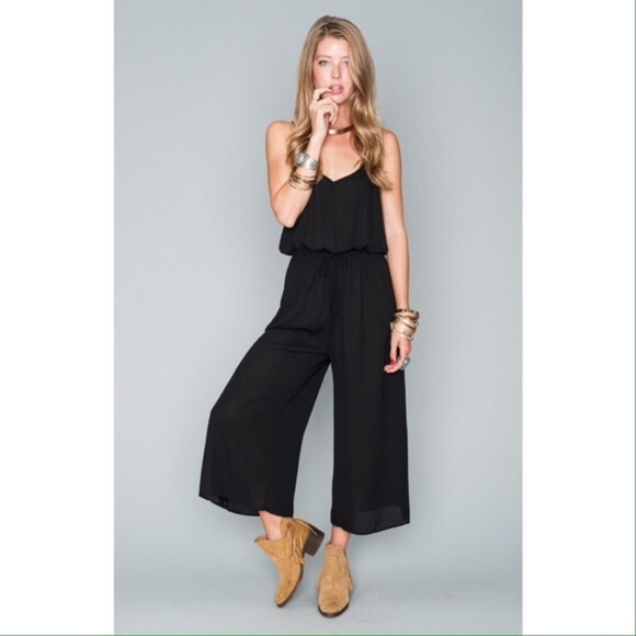 Show Me Your MuMu Pants - Show Me Your Mumu Margaux Strappy Black Jumpsuit